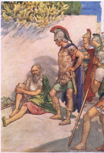 Alexander und Diogenes, aus Plutarchs Leben, veröffentlicht von T C & E C Jack Ltd, 1920er Jahre von William Rainey